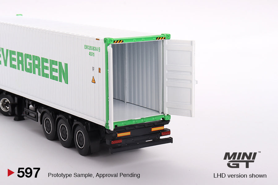 Mini GT - Western Star 49X Bleu avec conteneur frigorifique 40' « EVERGREEN » - Échelle 1/64 MGT00597