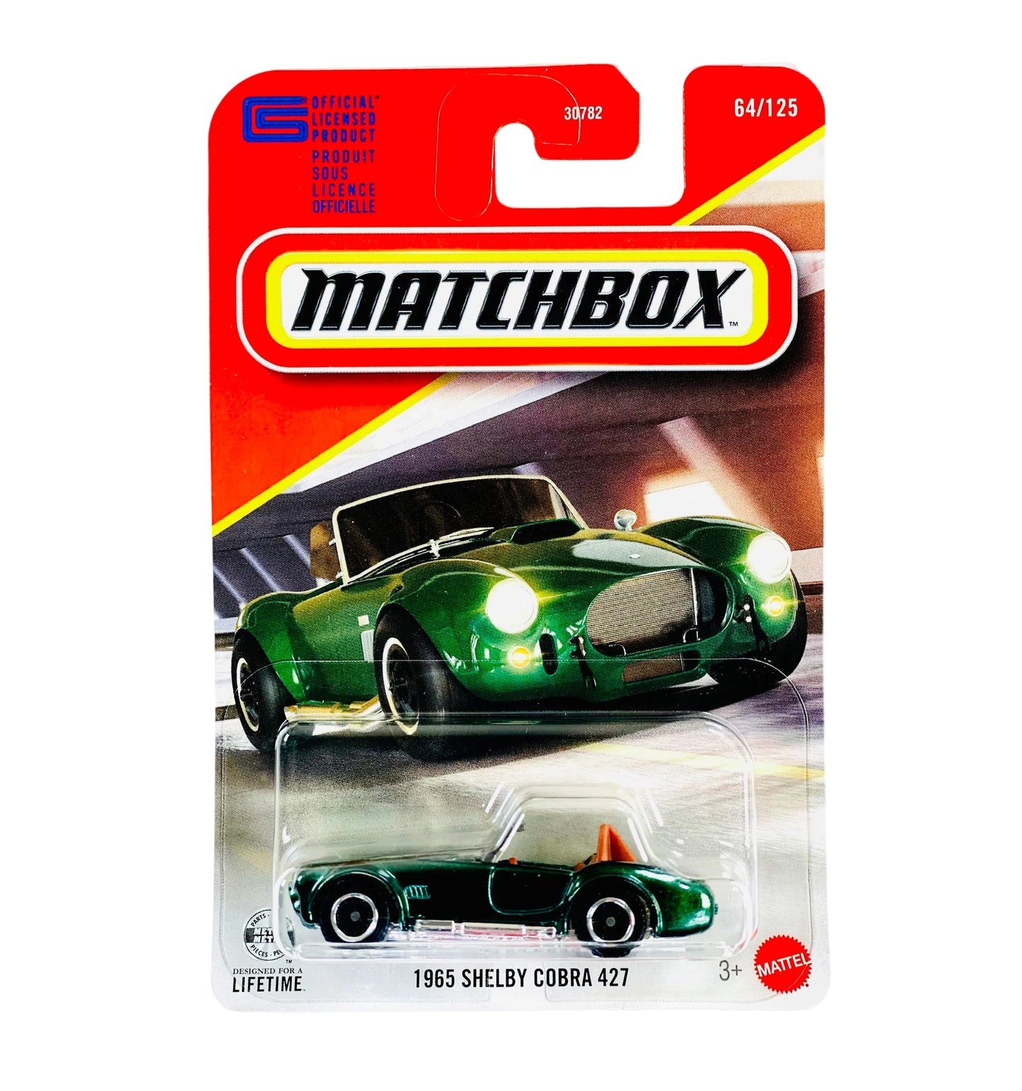 Matchbox - 1965 Shelby Cobra 427 Green #64 Long Card - Scala 1/64 Circa