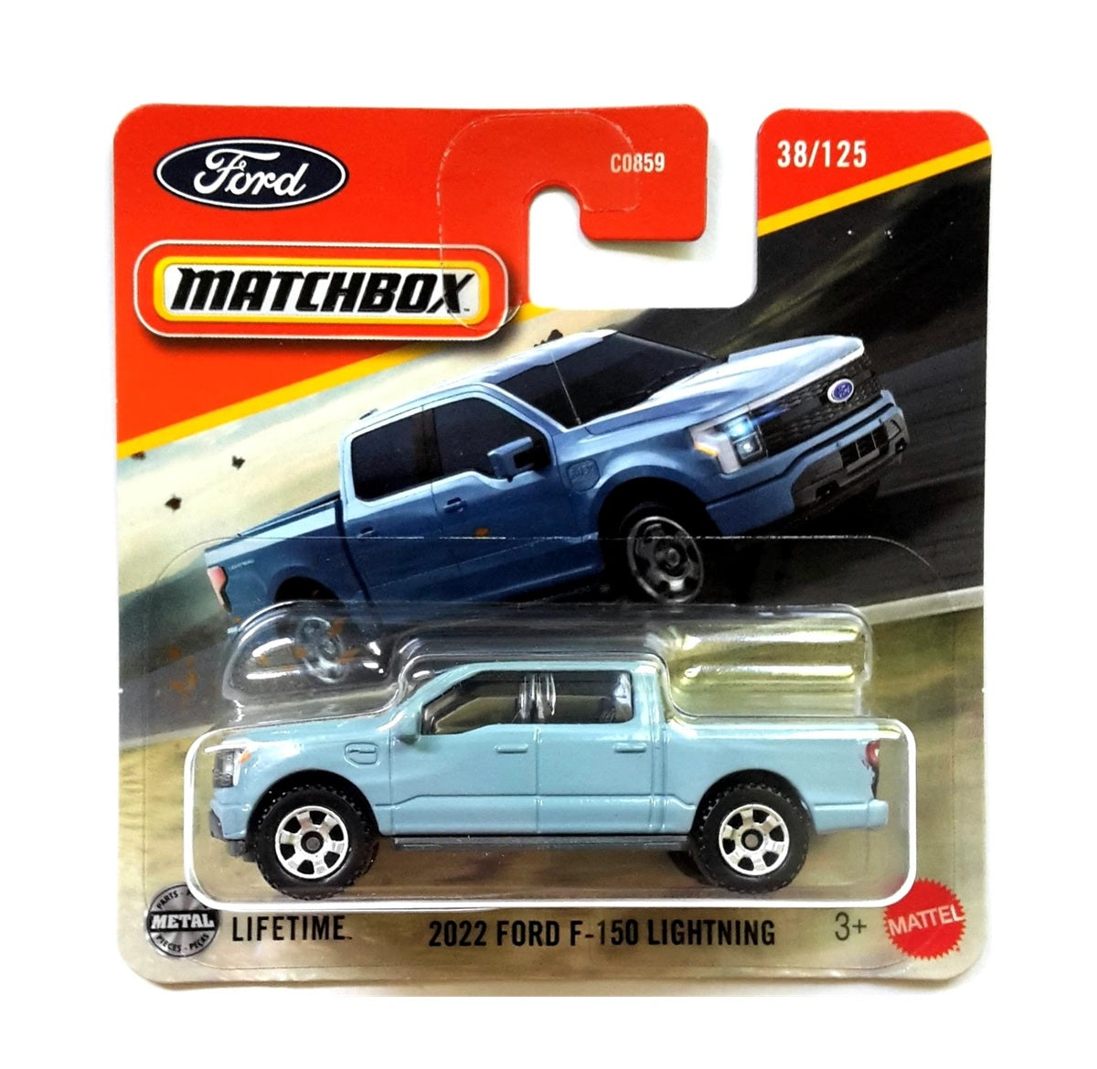 Matchbox - 2022 Ford F-150 Lightning Light Blue #38 - Scale Approximately 1/64