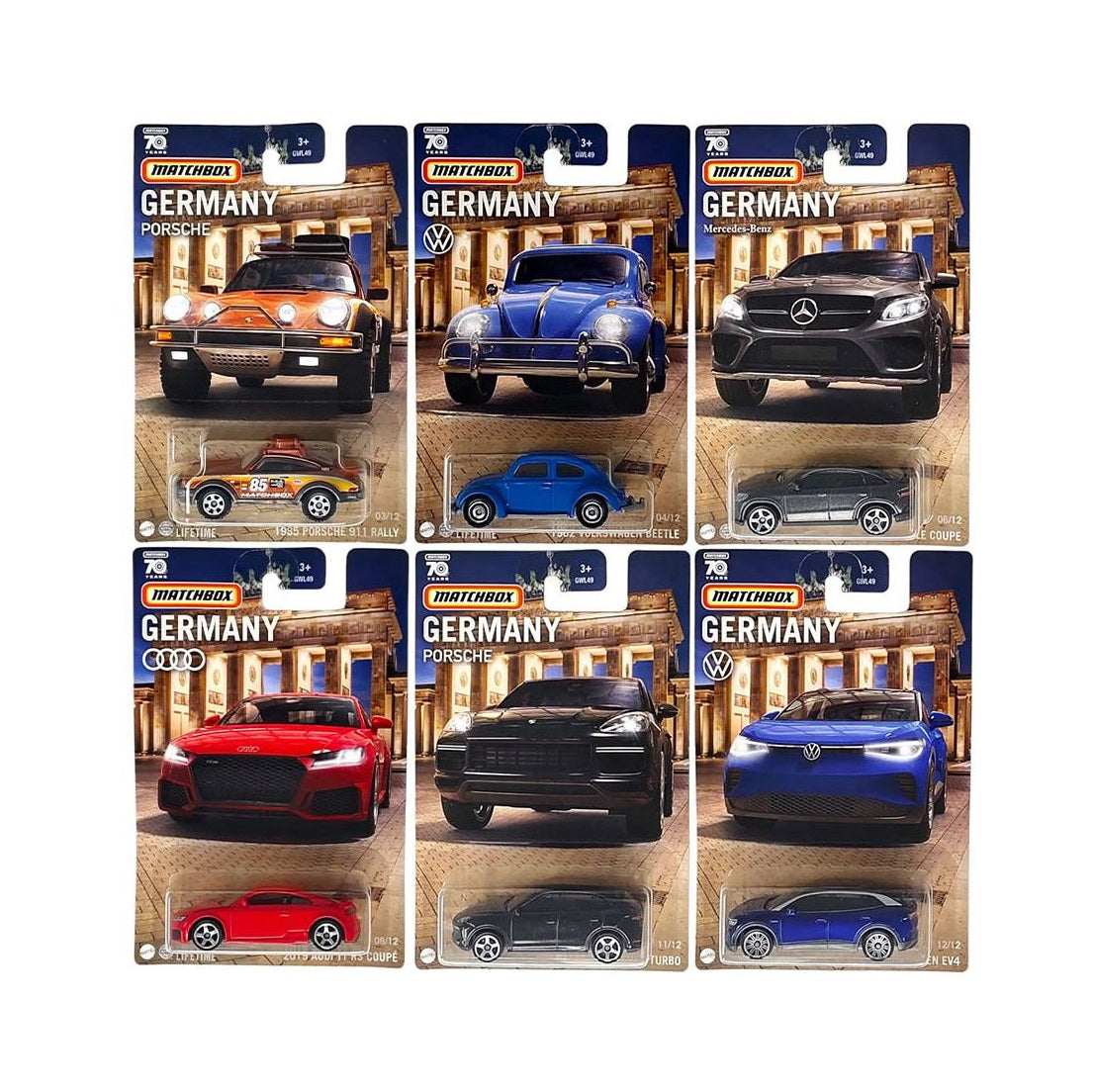 Matchbox - Coffret de 6 véhicules Matchbox 2023 « Best of Germany » - Échelle 1/64