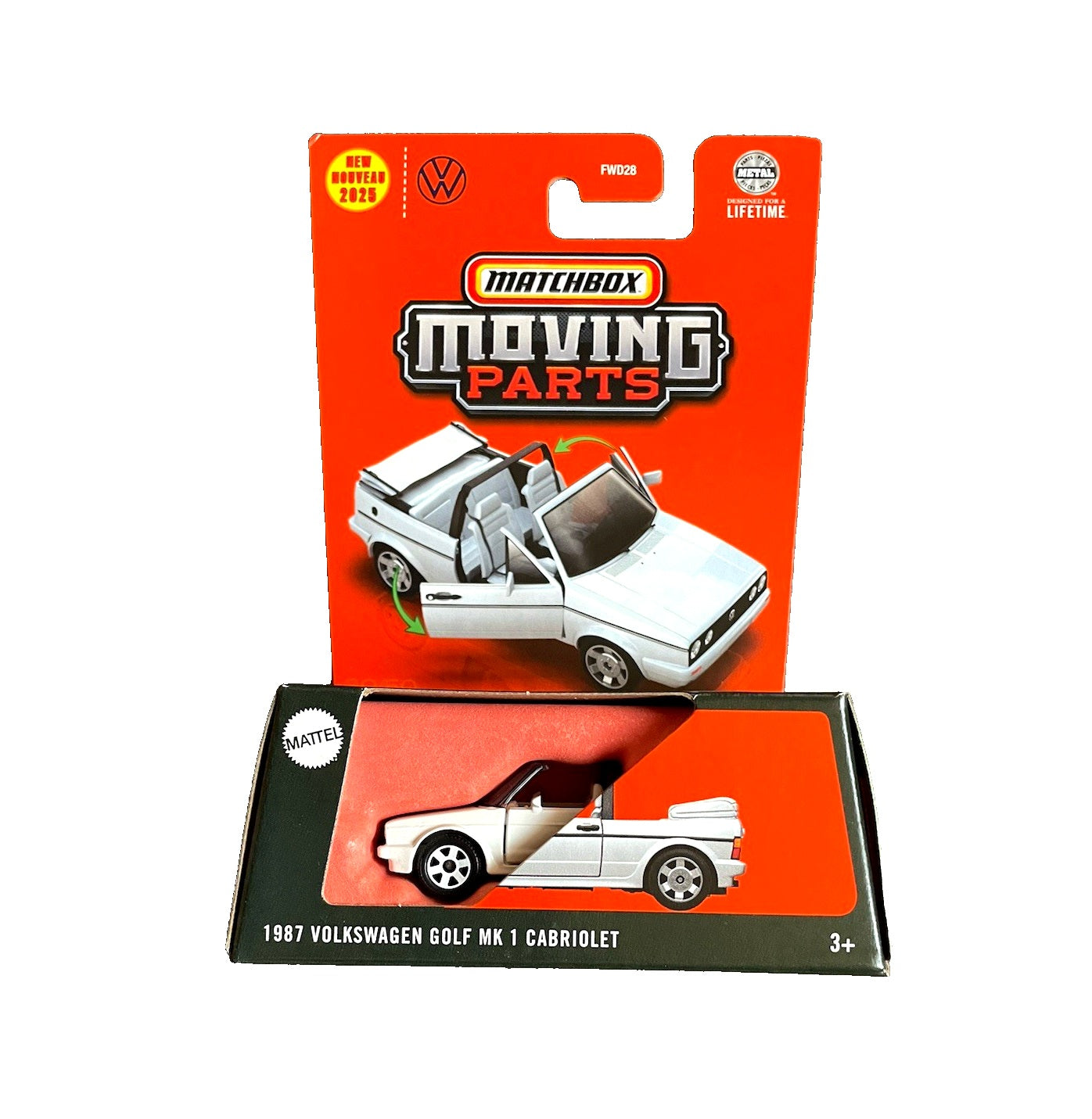 Matchbox Moving Parts - 1987 VW Volkswagen Golf MK1 Cabriolet - Approx. 1/64 Scale
