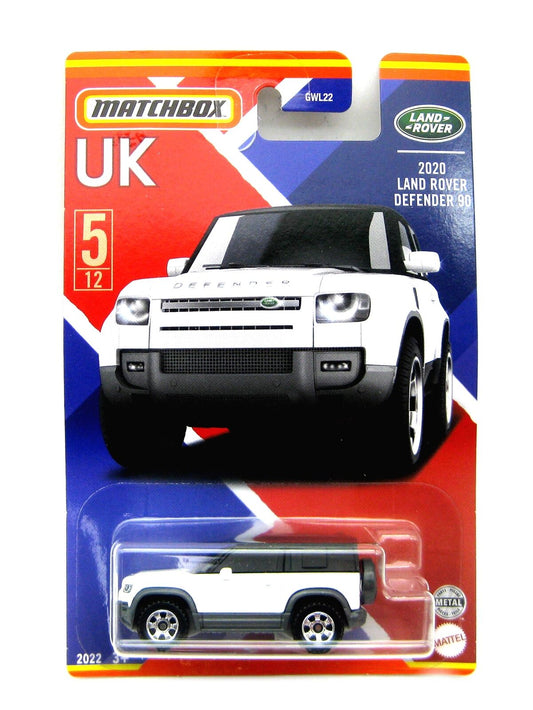 Matchbox - Land Rover Defender 90 2020 Blanc Royaume-Uni - Matchbox - Échelle 1/64 environ