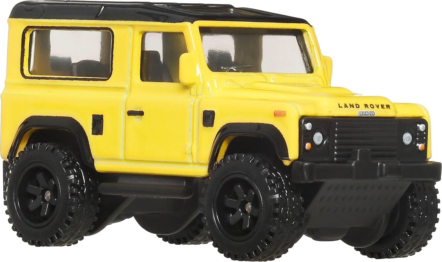 Hot Wheels Premium - Land Rover Defender 90 Yellow - Series Car Culture Off Road - Scale 1/64