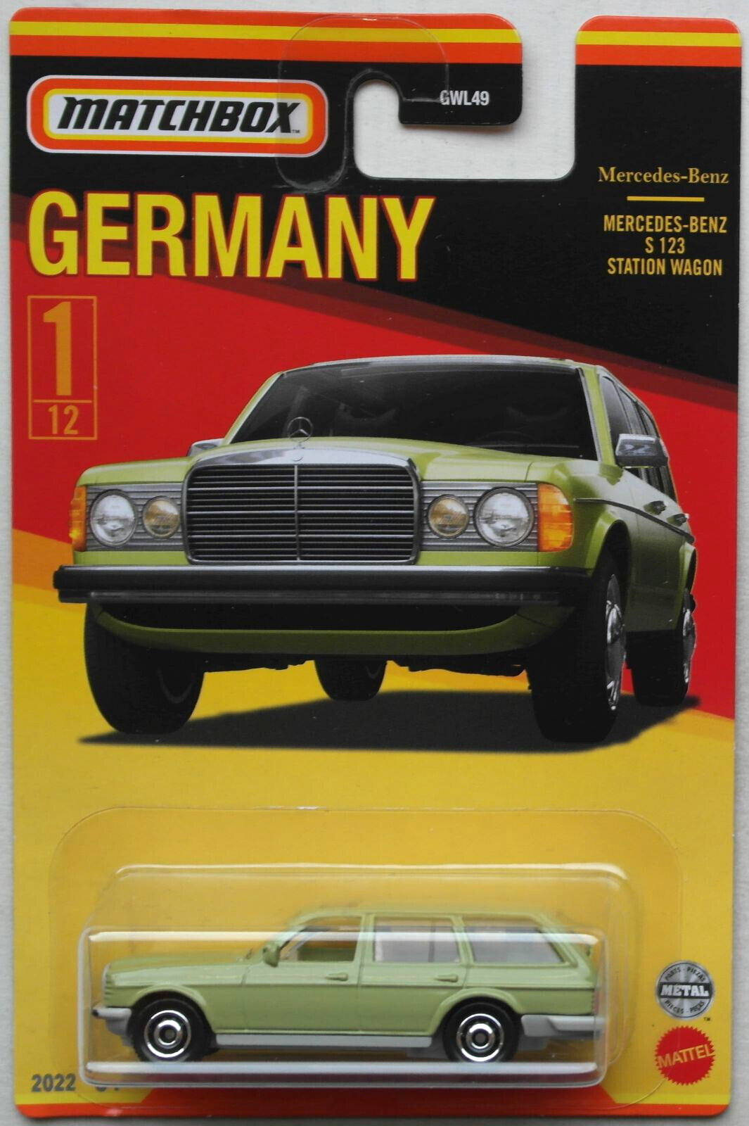 Matchbox - Mercedes Benz S123 Station Wagon Vert Olive Série Allemagne - Matchbox - Échelle 1/64