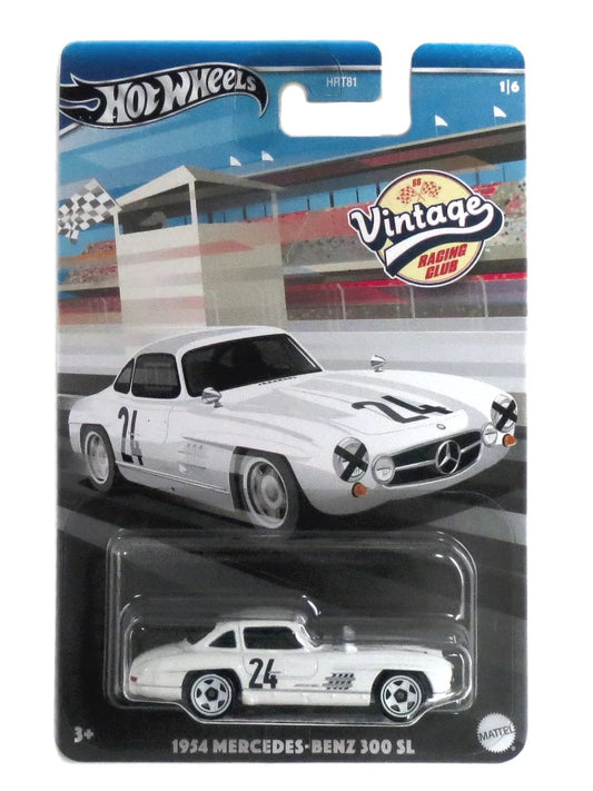 Hot Wheels - Mercedes Benz 300 SL Blanche Vintage Racing Club de 1954 - Échelle 1/64