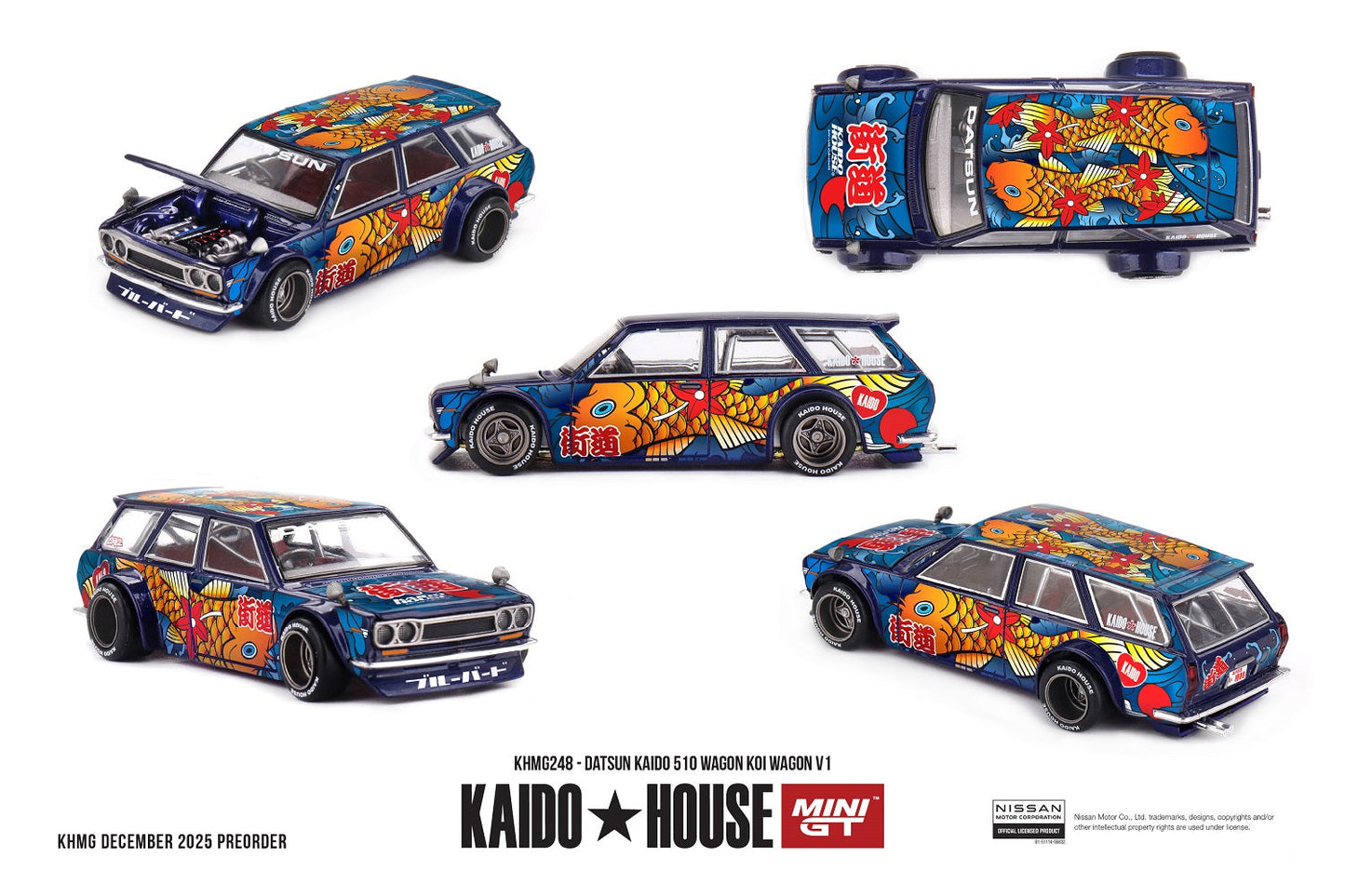 Mini GT - Datsun 510 WAGON KOI WAGON V1 1969 - Kaido House - Échelle 1/64 KHMG248