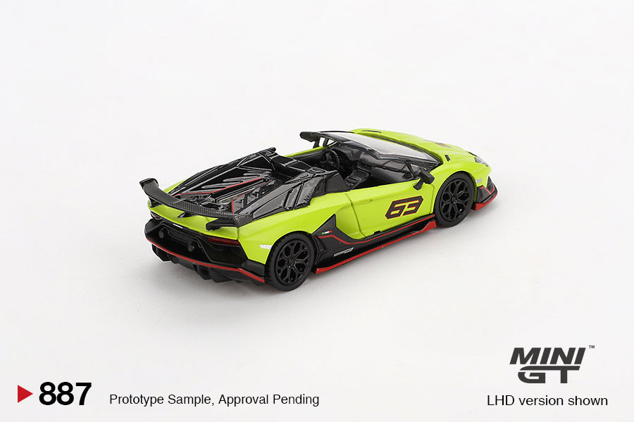 Mini GT - Lamborghini Aventador SVJ 63 Roadster Verde Shock LHD - Scale 1-64 MGT00887-L