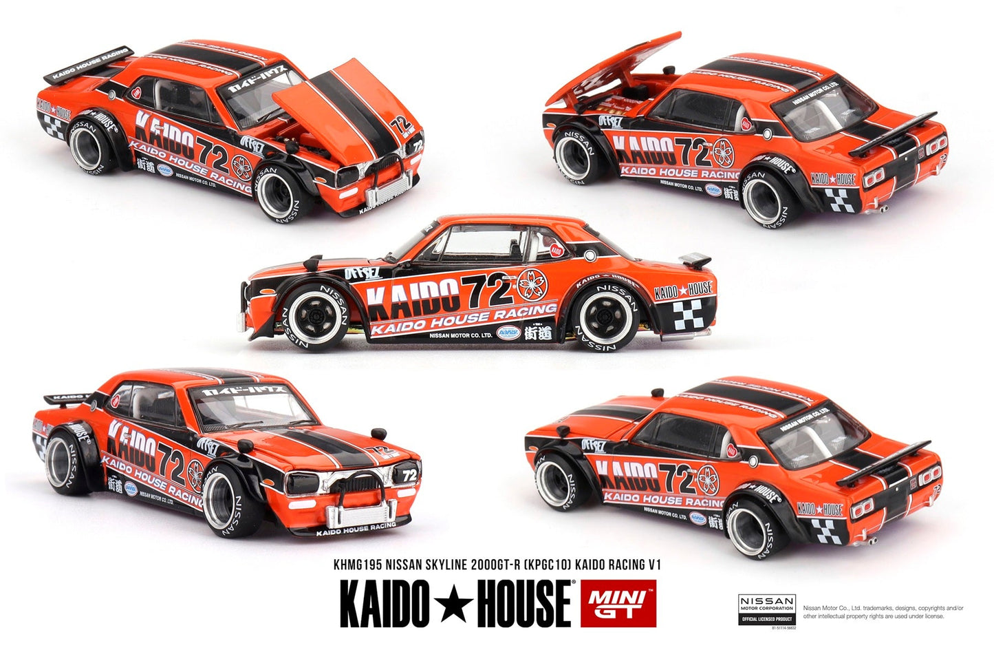 Mini GT Kaido House - Nissan Skyline 2000GT-R (KPGC10) Kaido Racing V1 - Échelle 1/64 KHMG195