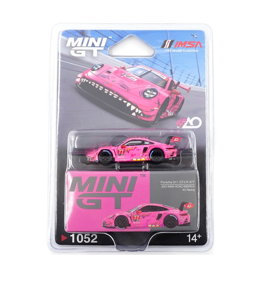 (1点) MINI GT 1/64 ポルシェ911 GT3R #77 2024 Mini GT - Porsche 911 GT3 R #77 AO Racing 2024 IMSA ROAD AMERICA