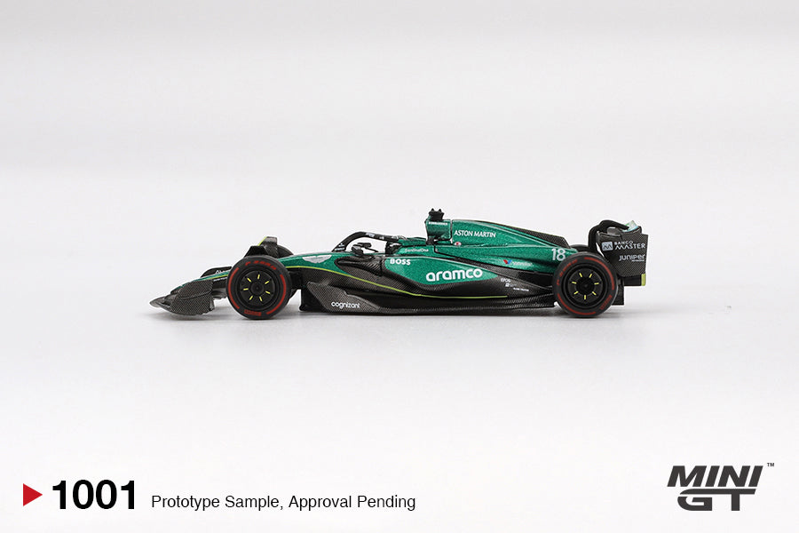Mini GT - Aston Martin AMR24 #18 Lance Stroll F1 Bahrain GP 2024 - Scale 1/64 MGT01001-L