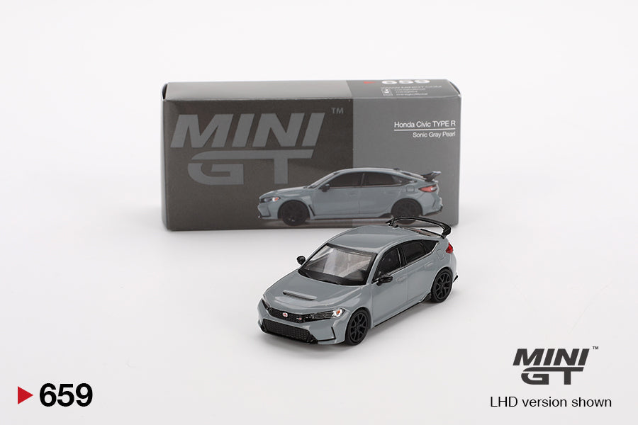 Mini GT - Honda Civic Type R Sonic Gray Pearl 2023 - Échelle 1/64 MGT00659