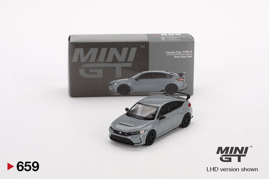 Mini GT - Honda Civic Type R Sonic Gray Pearl 2023 - Échelle 1/64 MGT00659