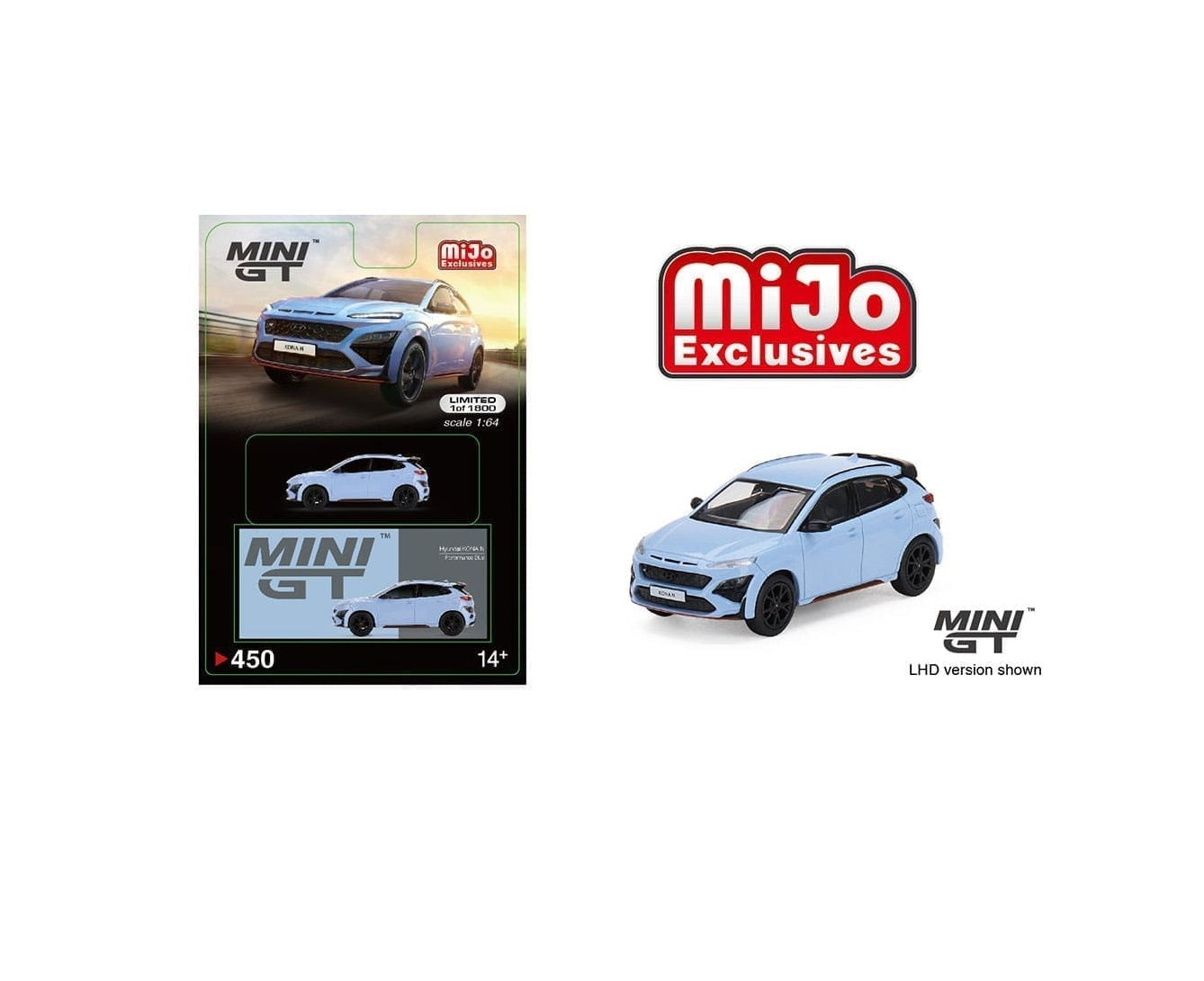 Mini GT - Hyundai KONA N Performance Blue MiJo Exclusives - Échelle 1/64 MGT00450-MJ LHD