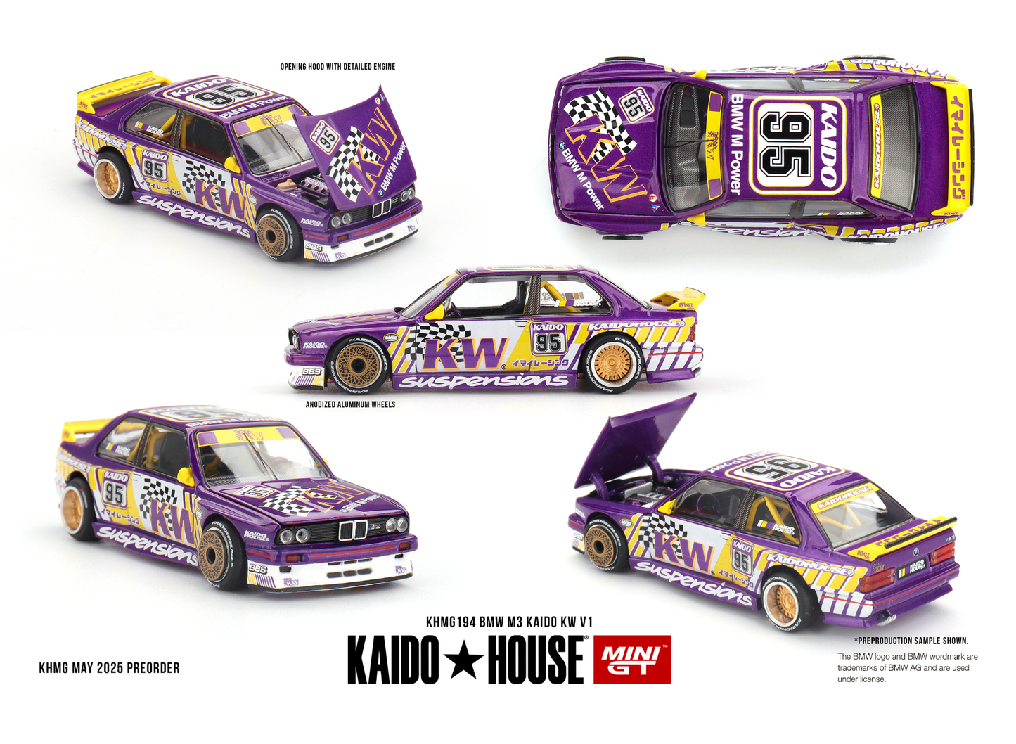 Mini GT Kaido House - BMW M3 (E30) KAIDO KW V1 1989 - Scale 1/64 KHMG194