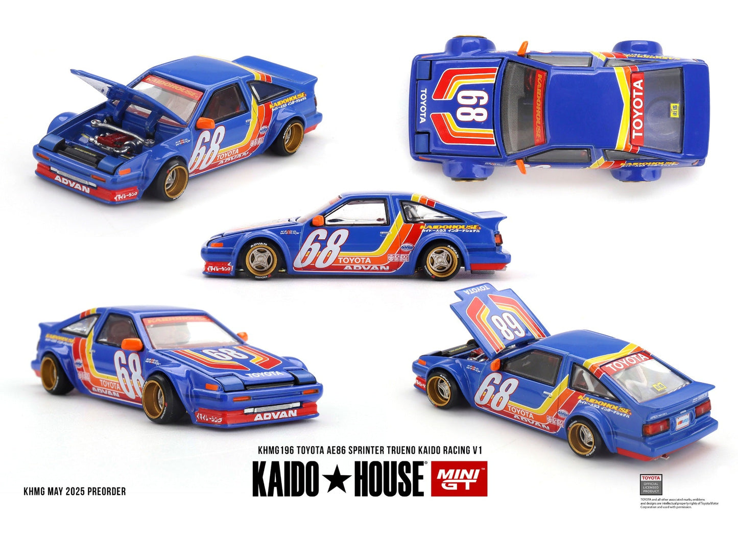 Mini GT Kaido House - Toyota AE86 Sprinter Trueno Kaido RACING V1 1983 - Scale 1/64 KHMG196