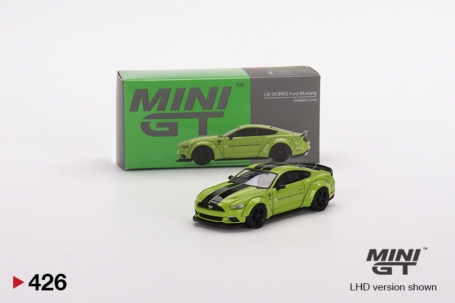 Mini GT - LB-WORKS Ford Mustang Grabber Citron Vert - Échelle 1/64 MGT00426 Conduite à droite