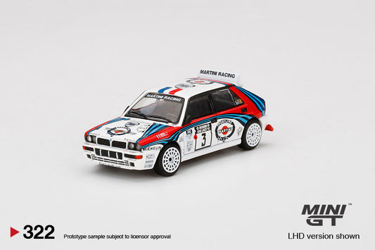 Mini GT - Lancia Delta HF Integrale Evoluzione 1992 Rallye 1000 Lacs Vainqueur #3 - Échelle 1/64 MGT00322