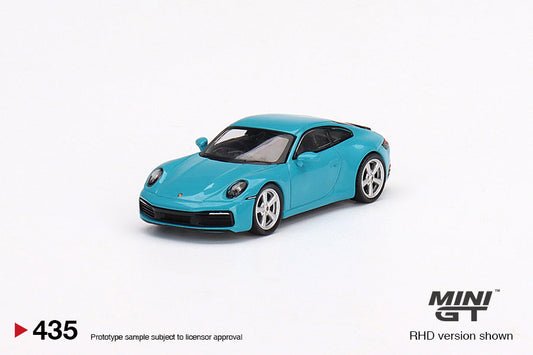 Mini GT - Porsche 911 (992) Carrera S Miami Blue RHD - Échelle 1/64 MGT00435-R