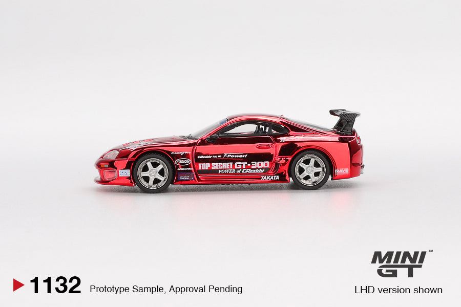 Mini GT - Toyota Supra (A80) Top Secret GT-300 Top Secret Red Chrome - Scale 1/64 MGT01132-L