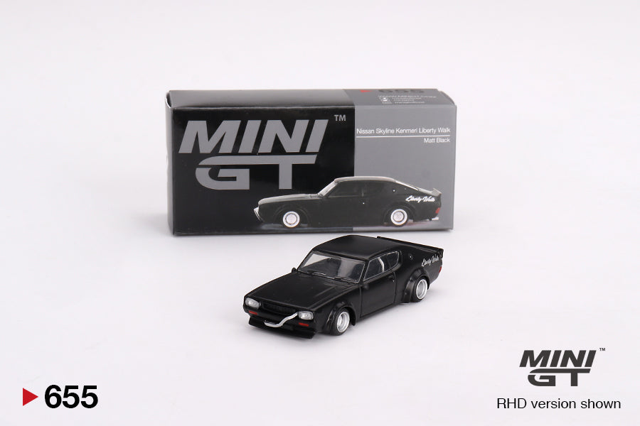 Mini GT - Nissan Skyline Kenmeri Liberty Walk Noir Mat RDH - Échelle 1/64 MGT00655