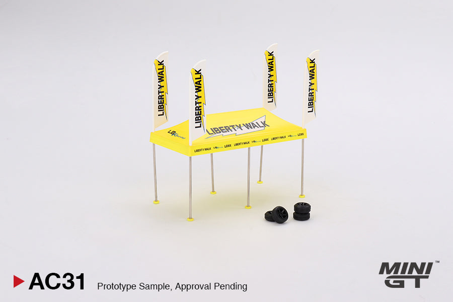 Mini GT - Ensemble de tentes de service Paddock - LB Racing - Échelle 1/64 MGTAC31