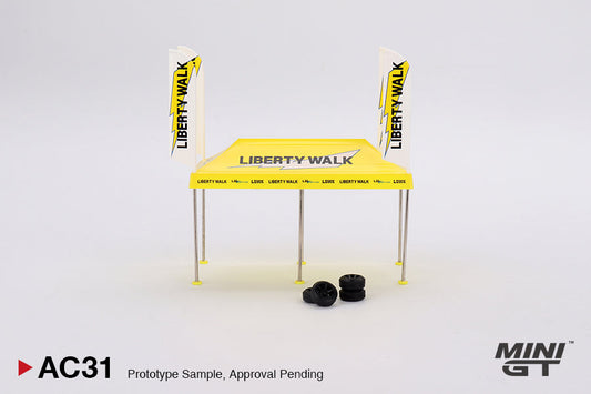 Mini GT - Ensemble de tentes de service Paddock - LB Racing - Échelle 1/64 MGTAC31
