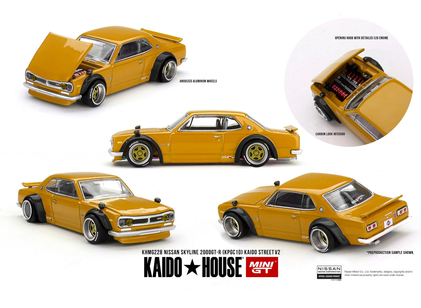 Mini GT Kaido House - Nissan Skyline 2000 GT-R (KPGC10) Kaido Street V2 1969 - Scala 1/64 KHMG228