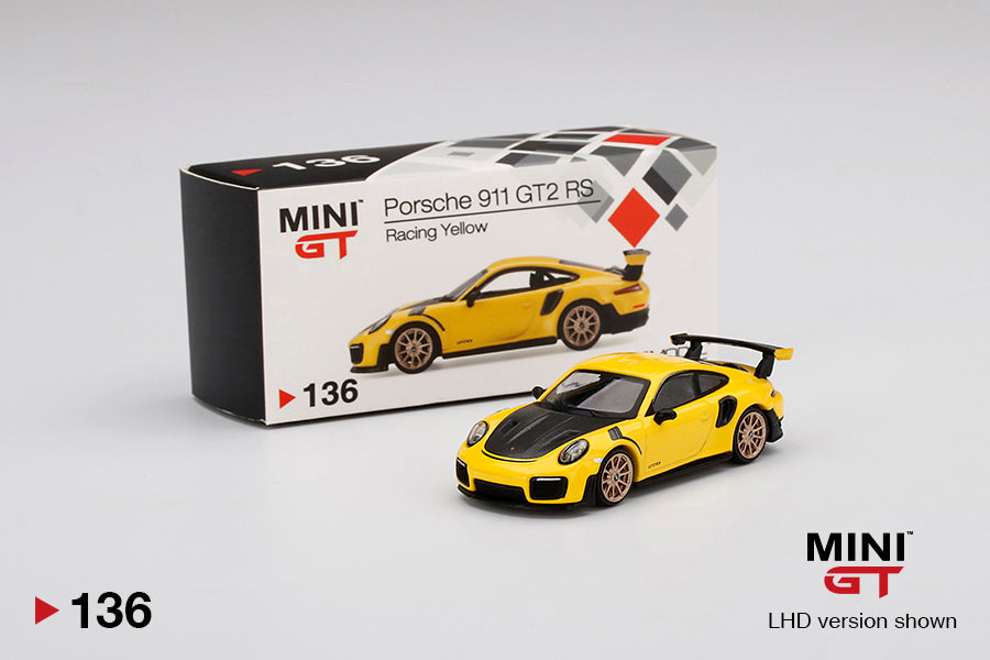 Mini Gt - Porsche 911 GT2 RS Racing Jaune - Échelle 1/64 MGT00136-L