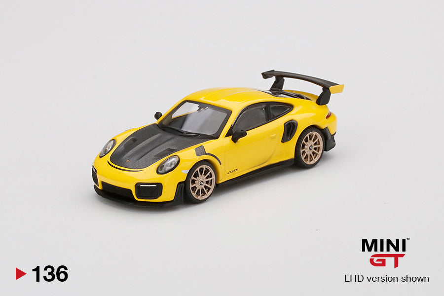 Mini Gt - Porsche 911 GT2 RS Racing Jaune - Échelle 1/64 MGT00136-L