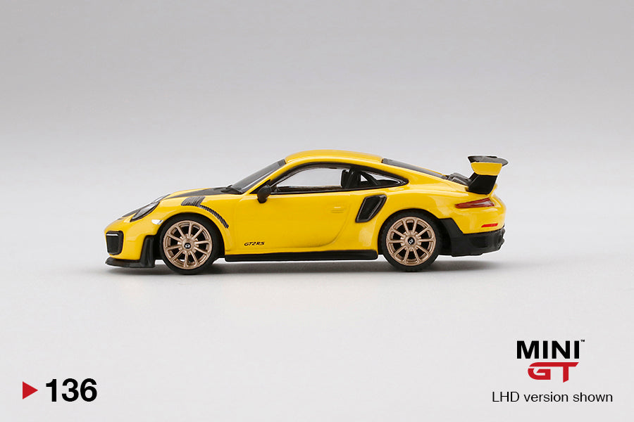 Mini Gt - Porsche 911 GT2 RS Racing Jaune - Échelle 1/64 MGT00136-L
