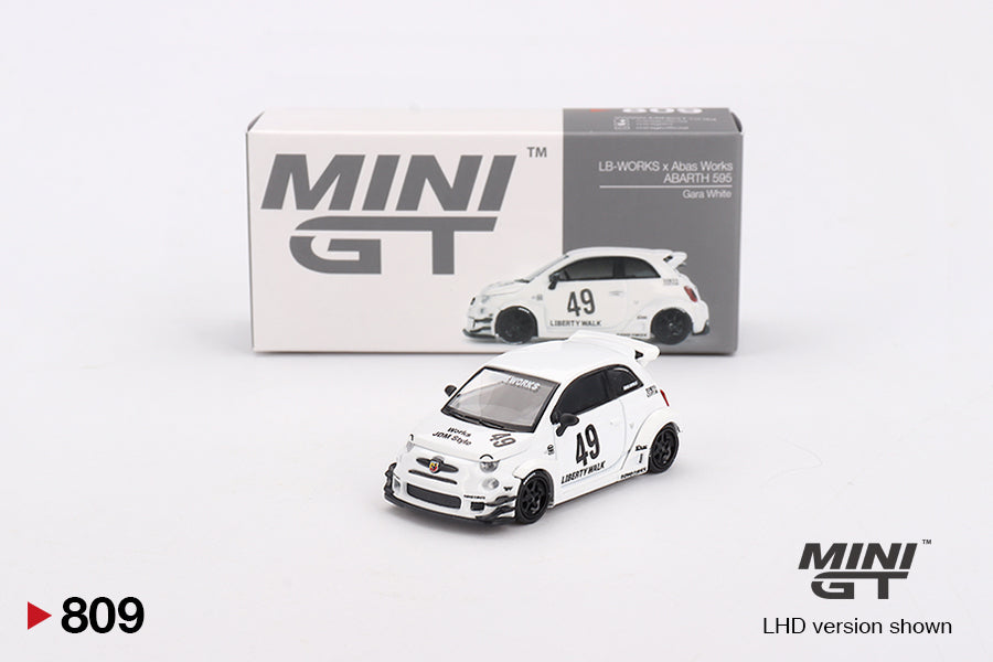 Mini GT - LB-WORKS x Abas Works ABARTH 595 Gara Blanc - Échelle 1/64 MGT00809-L