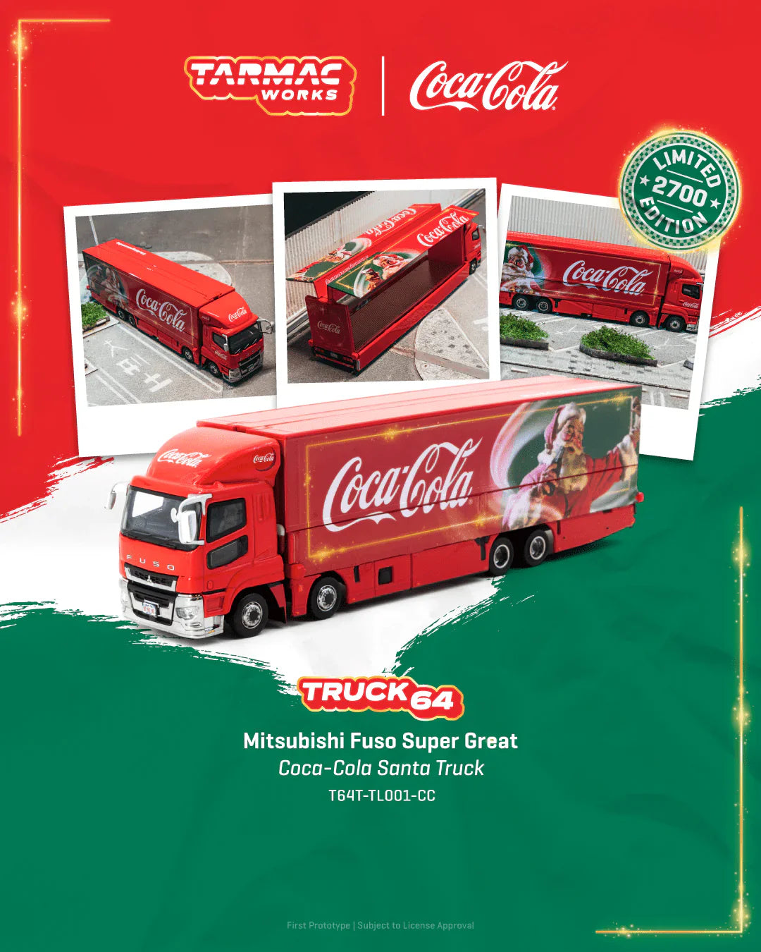 Tarmac Works - Mitsubishi Fuso Super Great Coca-Cola Santa Truck
