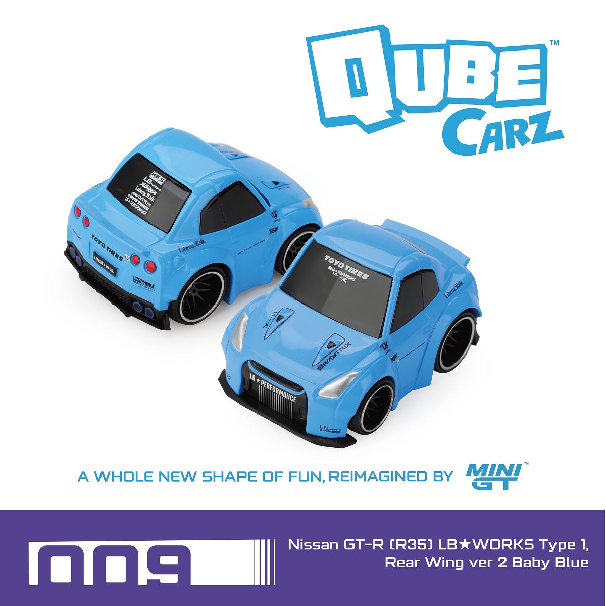 MINI GT Qube Carz　r35GTR　限定 PRE-ORDER] - Mini GT QUBE Carz Series - Nissan GT-R (R35) LB