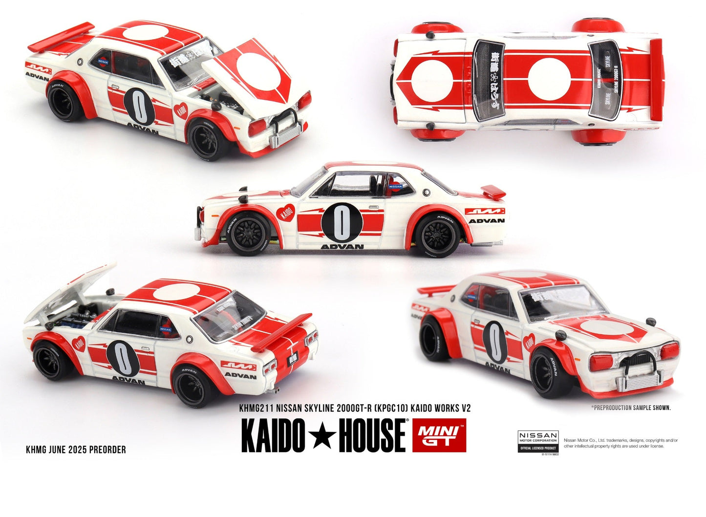 Mini GT Kaido House - Nissan Skyline 2000GT-R (KPGC10) Kaido Works V2 - Scala 1/64 KHMG211 EAN 840456307465