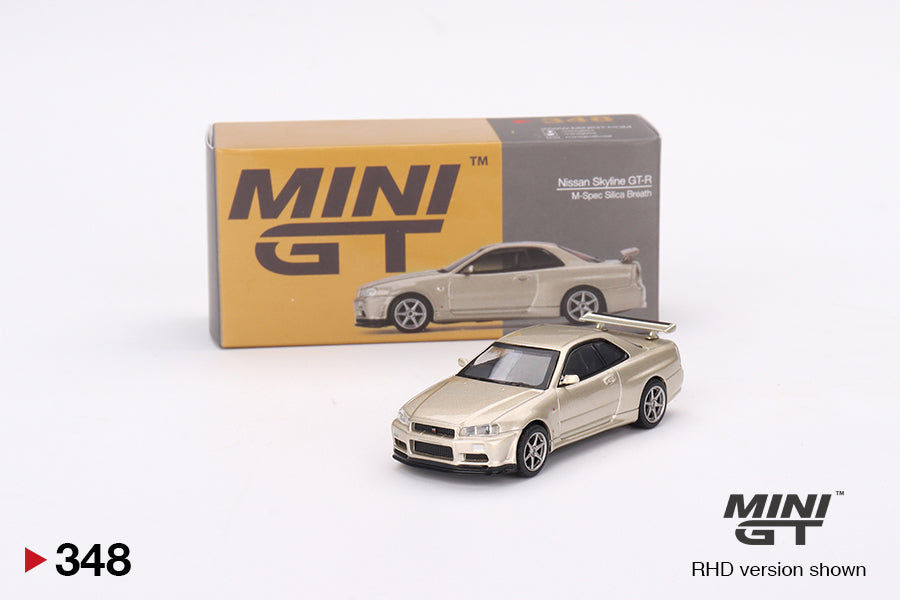 Mini GT - Nissan Skyline GT-R (R34) Souffle de silice M-Spec - Échelle 1/64 MGT00348-R