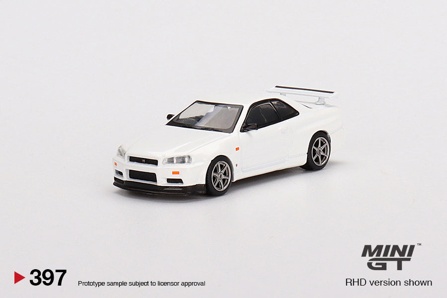 Mini GT - Nissan Skyline GT-R (R34) V-Spec N1 Blanc - Échelle 1/64 MGT00397-R