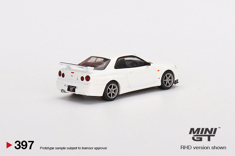 Mini GT - Nissan Skyline GT-R (R34) V-Spec N1 Blanc - Échelle 1/64 MGT00397-R