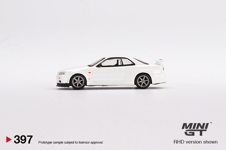 Mini GT - Nissan Skyline GT-R (R34) V-Spec N1 Blanc - Échelle 1/64 MGT00397-R