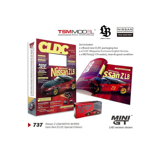 Mini GT - Nissan Z LB★NATION WORKS Gem Red CLDC Magazine Exclusive - Scale 1/64 MGT00737