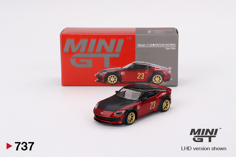 Mini GT - Nissan Z LB★NATION WORKS Gem Red CLDC Magazine Exclusif - Échelle 1/64 MGT00737
