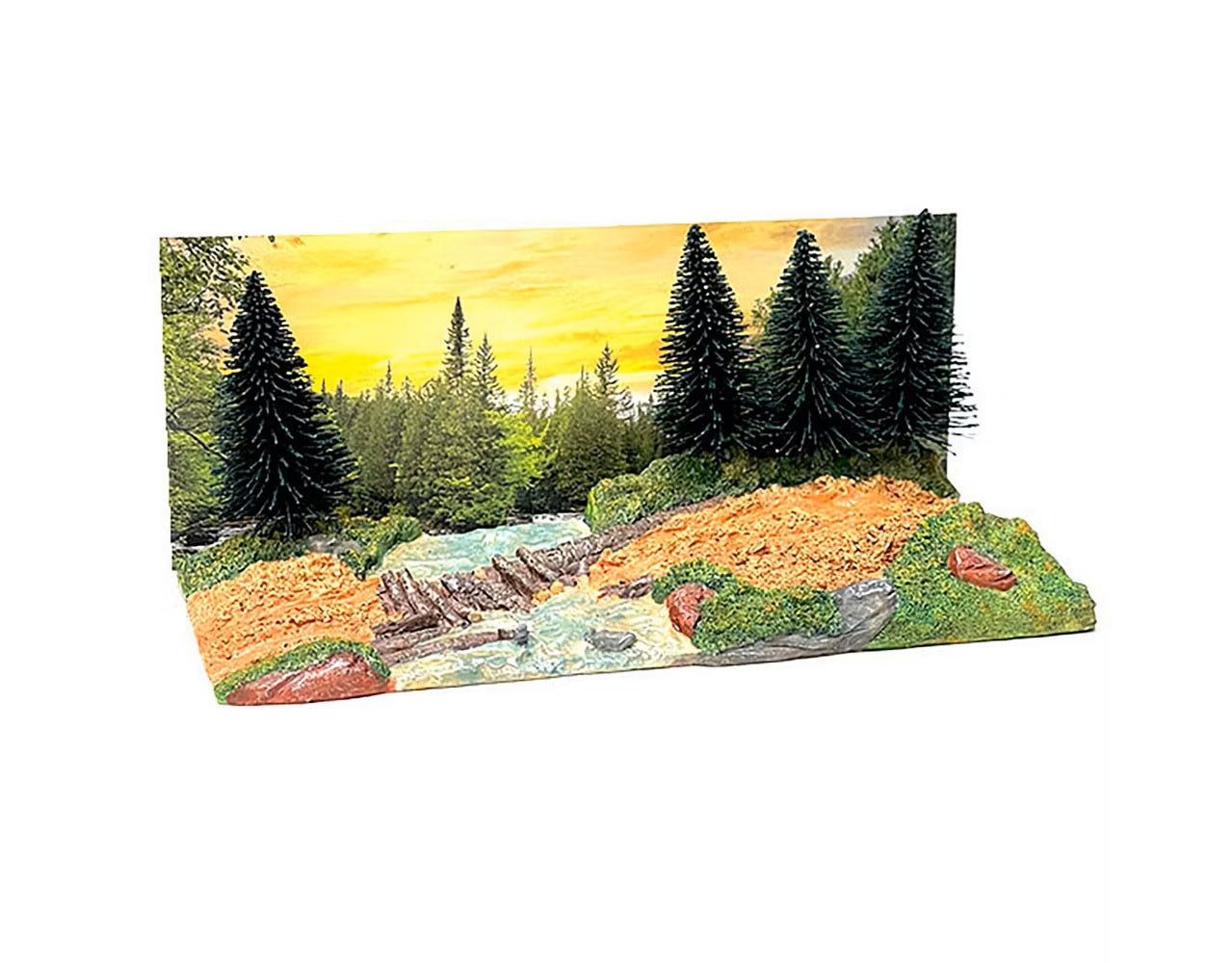 Diorama américain - Diorama « Overland Off-Road » avec fond forestier. Véhicules non inclus. Échelle 1/64 AD-76534MJ.