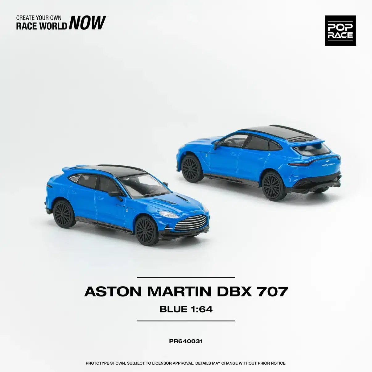 Pop Race - Aston Martin DBX 707 Bleu Échelle 1/64 PR64-0031