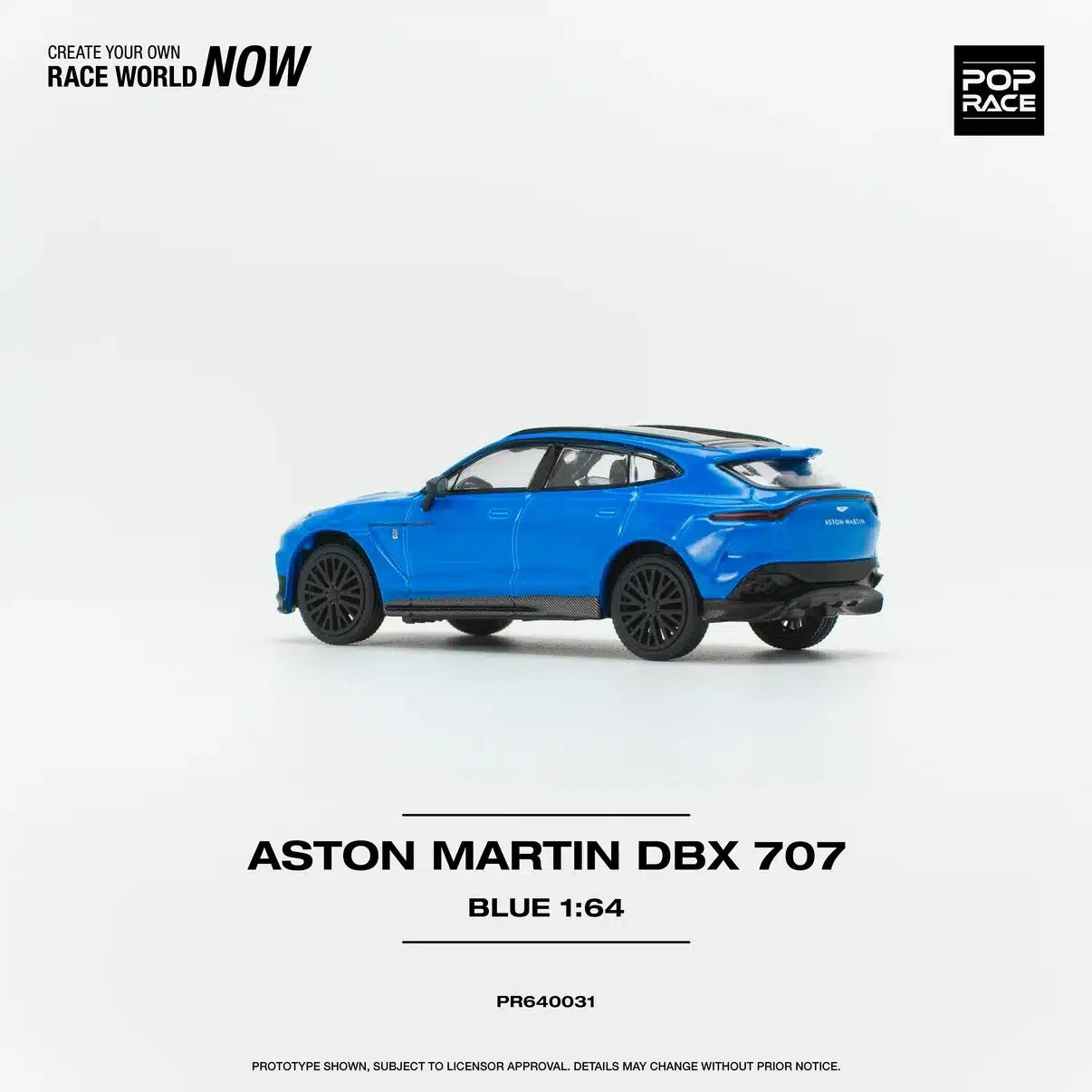 Pop Race - Aston Martin DBX 707 Bleu Échelle 1/64 PR64-0031