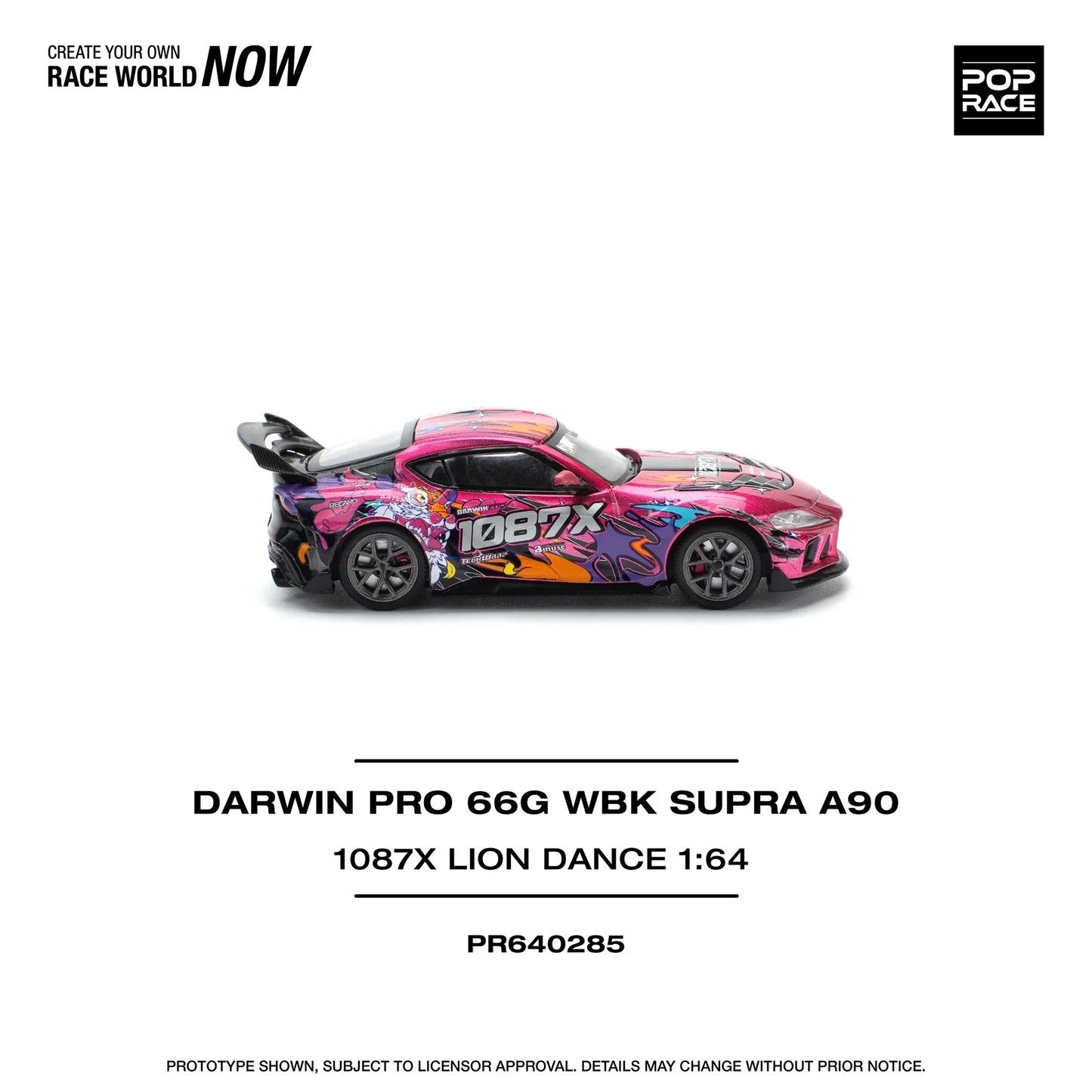 Pop Race - Toyota Supra (A90) Darwin Pro 66G WBK 1087X Lion Dance - Pop Race - Scala 1/64 PR64-285