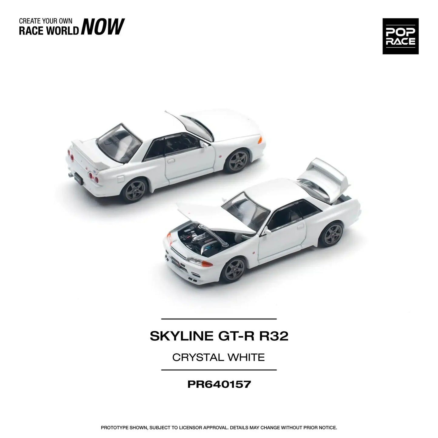 Pop Race - Nissan GT-R R32 Crystal White - Scala 1/64 PR64-157