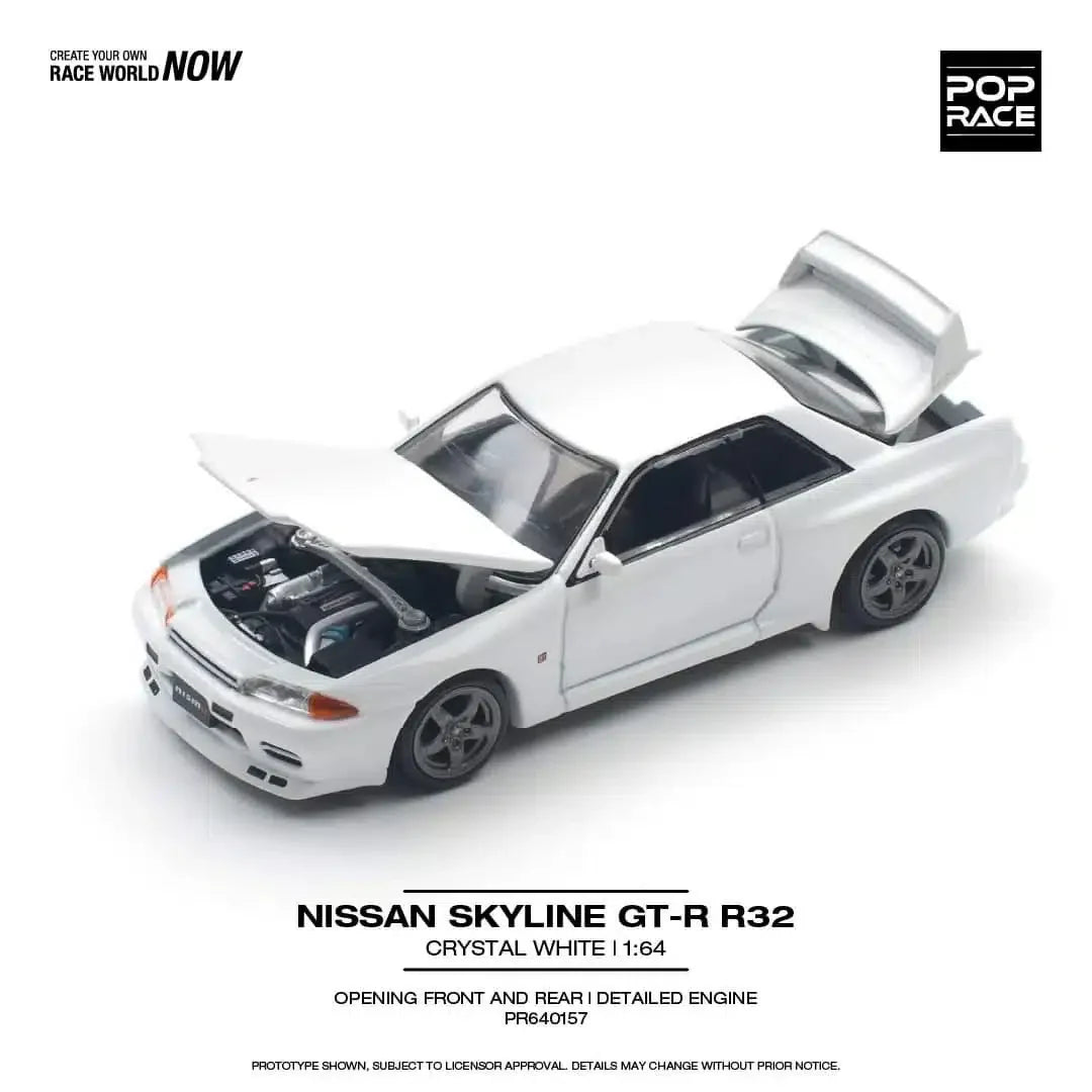 Pop Race - Nissan GT-R R32 Crystal White - Scala 1/64 PR64-157