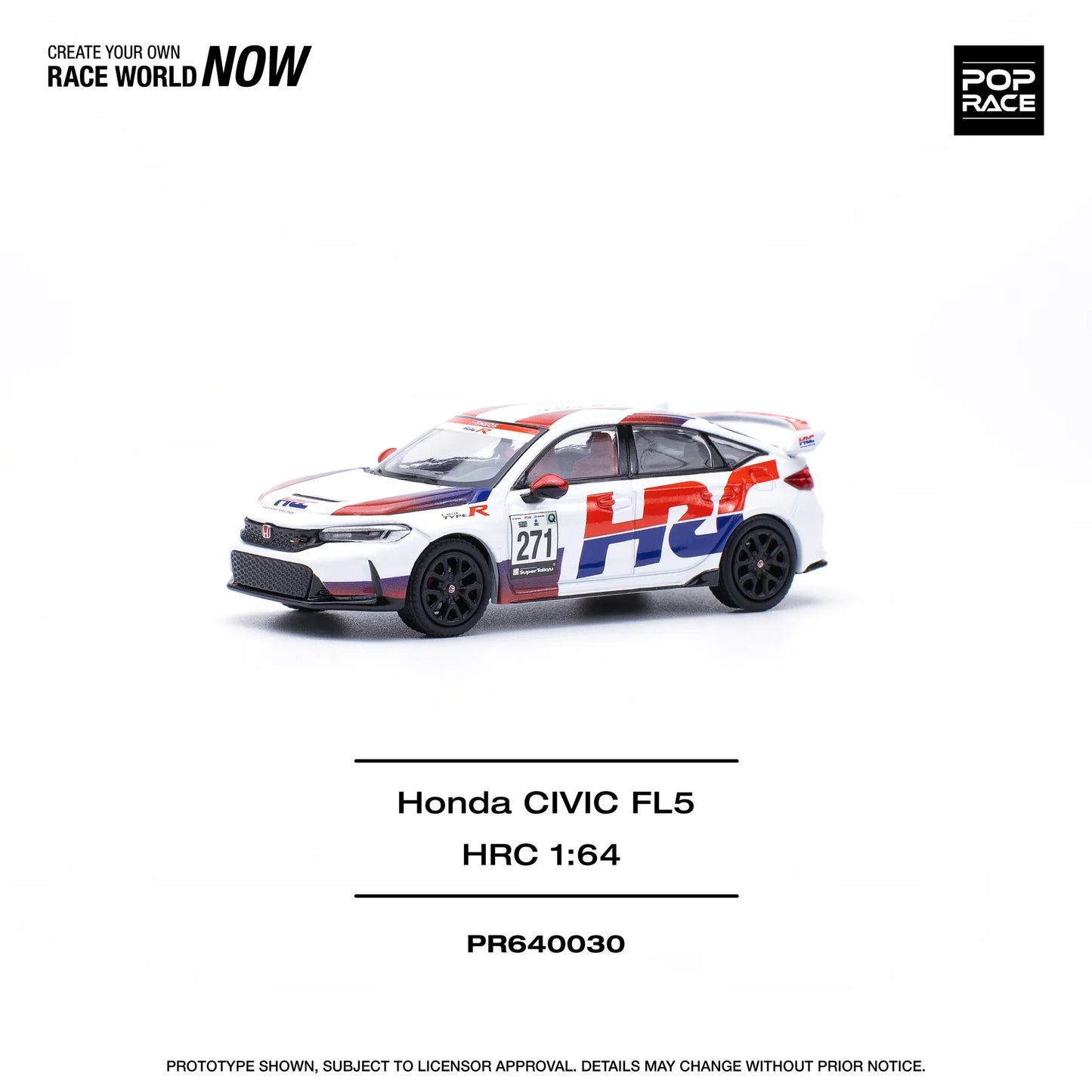 Pop Race - Honda Civic FL5 TYPE-R TCR - HRC - Scale 1/64 PR64-030