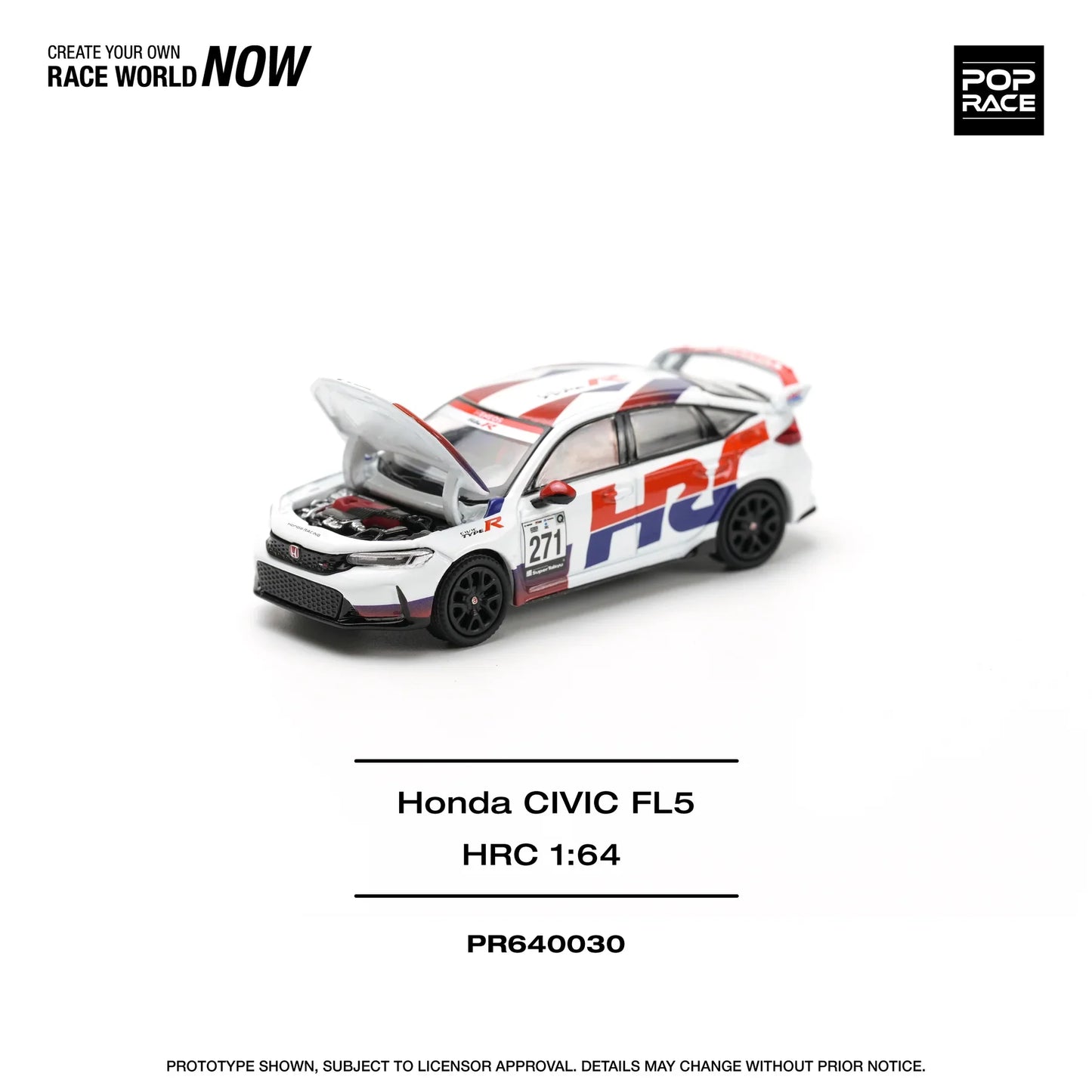 Pop Race - Honda Civic FL5 TYPE-R TCR - HRC - Scale 1/64 PR64-030