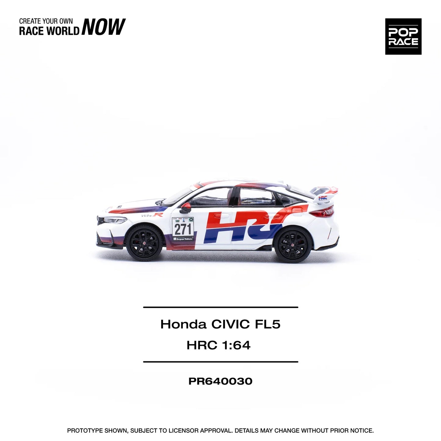 Pop Race - Honda Civic FL5 TYPE-R TCR - HRC - Scale 1/64 PR64-030