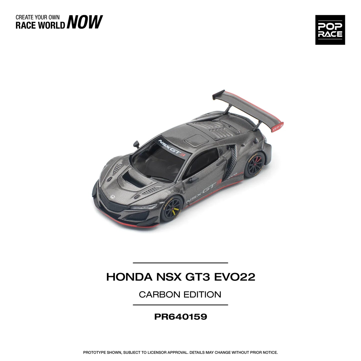 Pop Race - Honda NSX GT3 EVO22 Carbon Edition - Scale 1/64 PR64-0159